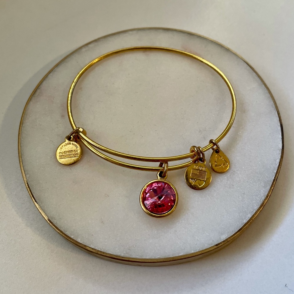 Alex and Ani Rose Birthstone Charm Bangle